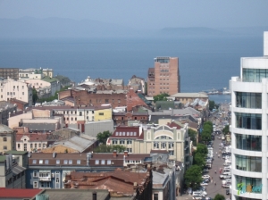 Вид на город с Алексеевской сопки: центр Владивостока