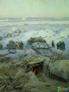 На панораме изображено окончание наступления Красной Армии