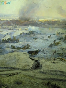На панораме изображено наступление Красной Армии